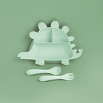 Jurassic Dinosaur Learning Plate Utensils Set - Triceratops, , large