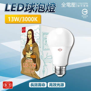 [寶旺旺]旭光LED 13WLED燈泡(黃光) E27燈泡 電燈泡