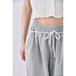 (3XL) gram高腰抽繩灰色長褲二手衣, , large