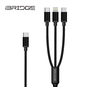 iBRIDGE 三合一 0.3M PD 100W傳輸充電線
