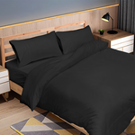 【多利寶寢具】FITNESS 純棉素色雙人被套-黑色, , large