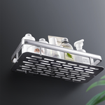 【上手家居】太空鋁無痕置物架-銀白色(浴室收納/廁所置物架/浴室收納架/無痕置物架/太空鋁沐浴露架), , large