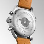 LONGINES浪琴 Spirit 先行者系列飛行員計時機械錶-銀X咖啡/42mm L38204732, , large