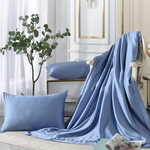 【Betrise】Light Dance Blue | C Energy Series 60-count 100% pure Tencel light-quenched graphene quilt/four-season quilt 5X6.5 feet per set (plus 2 pillowcases of the same style), , large