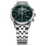 CITIZEN 星辰 光動能復古風計時手錶-銀x紳士綠 AT2149-85X, , large