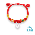 【童樂繪金飾】兒童純銀紅繩手鍊 寶寶金鎖片 (彌月銀飾 滿月禮 寶寶足銀), , large