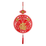 財神爺新年吊飾2入3組#201(新春過年掛飾/流蘇開運掛件/窗花吊飾毛氈掛飾/開運招財/入厝室內裝飾), , large