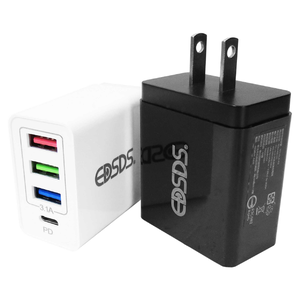 鉅玉經典｜EDSDS 四孔充電頭USB+TPYE-C EDS-USB103