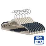 【咪咪購物】幫家適  無痕衣架 防滑衣架 多功能衣架 | 孔雀藍 | 10入組, 無痕衣架 | 孔雀藍 | 10入組, large