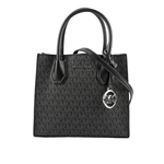 Michael Kors Mercer Logo 吊飾塗層帆布二用包/黑色, , large