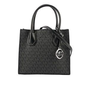 Michael Kors Mercer Logo 吊飾塗層帆布二用包/黑色
