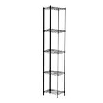 【KIWISH】43X28X210H 黑色五層架 鐵架 層架  收納架 鐵力士架 收納置物 波浪架 免工具 架子 置物架, , large