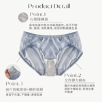 【Clany可蘭霓】戀慕時光 抑菌石墨烯蕾絲中腰M-XL內褲 柔霧藍 3035-52, , large