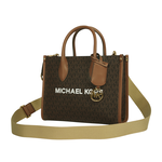 Michael Kors Mirella 滿版塗層帆布尼龍寬背帶小款二用托特包/棕色, , large
