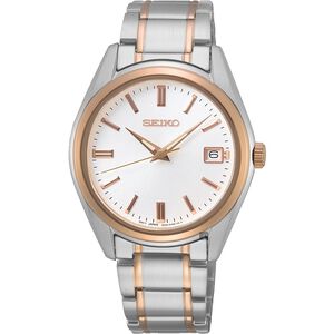 SEIKO 精工 CS 時尚石英女錶(SUR322P1)-銀x雙色/36mm