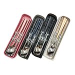 304不鏽鋼 不鏽鋼餐具組 環保餐具組【Ho覓好物】 筷勺組 無痕餐具 隨身餐具 筷子 湯匙 叉子 JP2622, , large