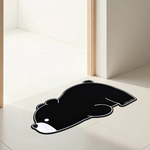 【Monster】 Soft Diatomaceous Earth Shaped Absorbent Mat – Black & White Zoo (64x40cm) – Black Bear, , large
