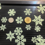 金德恩 GS MALL 台灣製造 夜光小雪花片 裝飾牆貼 車貼 下雪 窗貼 壁貼 玻璃貼 造型貼 車窗貼, , large