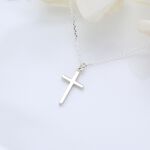 【Angel & Me】Simple Cross (Medium) s925 sterling silver necklace gift, , large
