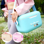 【A&R】吾家有貓之馬卡色系戶外手提保溫 保冷箱附肩帶 13L - 藍色, , large