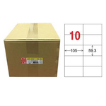 【龍德】LONGDER 三用電腦標籤 A4 10格 59.3*105mm 白色 1000張/箱 LD-831-W-B(適用雷射、噴墨、影印), , large