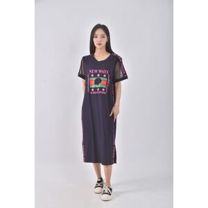 (S) he di棉質圓領藍色洋裝二手衣