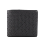 BOTTEGA VENETA 小牛皮編織零錢袋對開短夾/咖啡色, , large