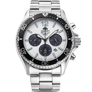 ORIENT 東方錶 Sports 熊貓錶 潛水風格太陽能三眼計時手錶-42.8mm RA-TX0203S