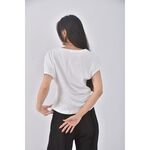 (M) zara鑽石拼接白色短袖上衣二手衣, , large