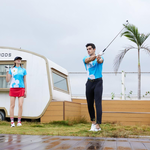 【FALALI】短袖冰感POLO衫-女(藍/白), , large