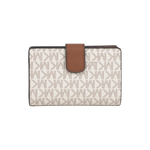 Michael Kors 金字Logo 滿版塗層帆布釦式中夾(香草白), , large