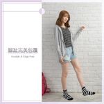 【現貨】MIT台灣製柔軟五趾短襪-條紋 P384, , large