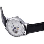 ORIENT 東方錶 Sun & Moon 系列 小鏤空日月相機械錶-銀x黑/42mm RA-AS0011S, , large