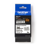 【 BROTHER】兄弟牌  白底黑字 36mmx8M 超黏性護貝標籤帶/ 包 TZe-S261, , large