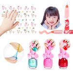 【韓國Pink Princess】粉紅之心禮盒(兒童可撕安全無毒指甲油/指甲貼/潤唇膏/腳分趾器), , large