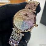 [星晴錶業]COACH手錶,34mm,CH00059彩虹圈錶面玫瑰金錶殼彩虹色精鋼錶帶款, , large
