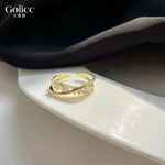 【Gulicc 】古莉可 戒指 韓國時尚微鑲交叉食指戒, , large