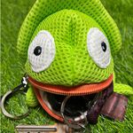 【可愛造型 可機洗 透氣抗菌】變色龍 鑰匙包 零錢包 吊飾 鑰匙圈吊飾 禮物 交換禮物 包包吊飾【加贈購物袋顏色隨機】, , large