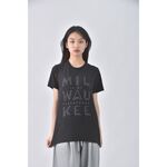 (S) 字母黑色短袖上衣二手衣, , large