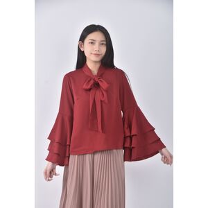 (S) moma質感紅色長袖上衣二手衣