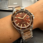 [星晴錶業]ARMANI手錶,42mm,AR00083古銅色錶面古銅色錶殼金銀相間精鋼錶帶款, , large