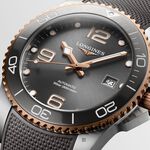 LONGINES 浪琴 深海征服者浪鬼陶瓷潛水機械錶-灰x玫瑰金/41mm L37813789, , large