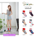 【現貨】Supima抗菌萊卡除臭襪-女寬口條紋短襪 P6873, , large