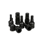 台灣現貨！3分4分 氣動六角凸頭套筒 總長60L 78L 三分 四分套筒組 CR-MO鉻鉬鋼 染黑 內六角, , large