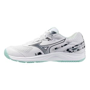 Mizuno Sky Blaster 男 羽球鞋 寬楦 支撐 抗扭 瞬移 白 黑綠 [71GA253313]