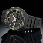 CASIO 卡西歐 G-SHOCK 街頭軍事系列 八角 電子錶-迷彩綠 GA-2100SU-1A, , large