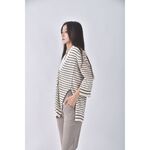 (M) max co質感亞麻棉質條紋杏色外套二手衣, , large