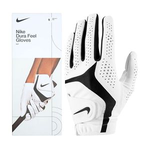 NIKE W DURA FEEL X GG 女子高爾夫手套(左手) 單入裝 合成皮 耐用 彈力 舒適 抓地力 手感 白黑,  NIKE W DURA FEEL X GG 女子高爾夫手套(左手) 單入裝 合成皮 耐用 彈力 舒適 抓地力 手感 白黑