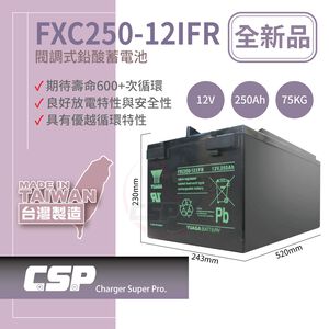 【YUASA】FXC250-12IFR Energy Storage Deep Cycle Battery Solar Energy Offshore Wind Power Telecommunications Wind Power Lighting Equipment Alarm Equipment Fire Fighting