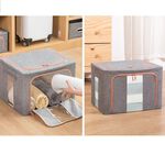 【AOTTO】66公升大容量棉麻收納箱2入-米色(BO-004M*2), , large